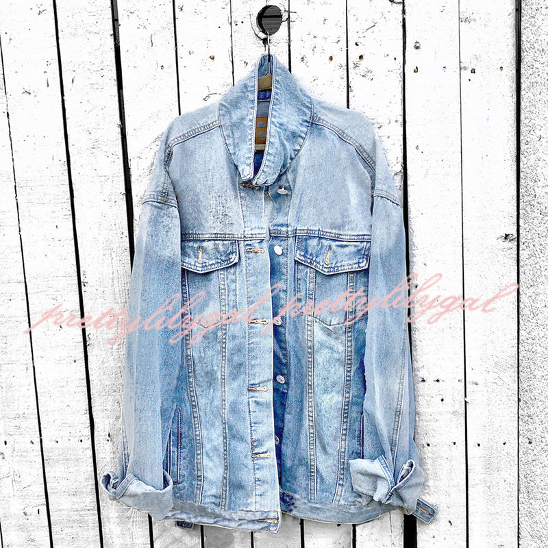 Halloween Print Long Sleeve Denim Jacket