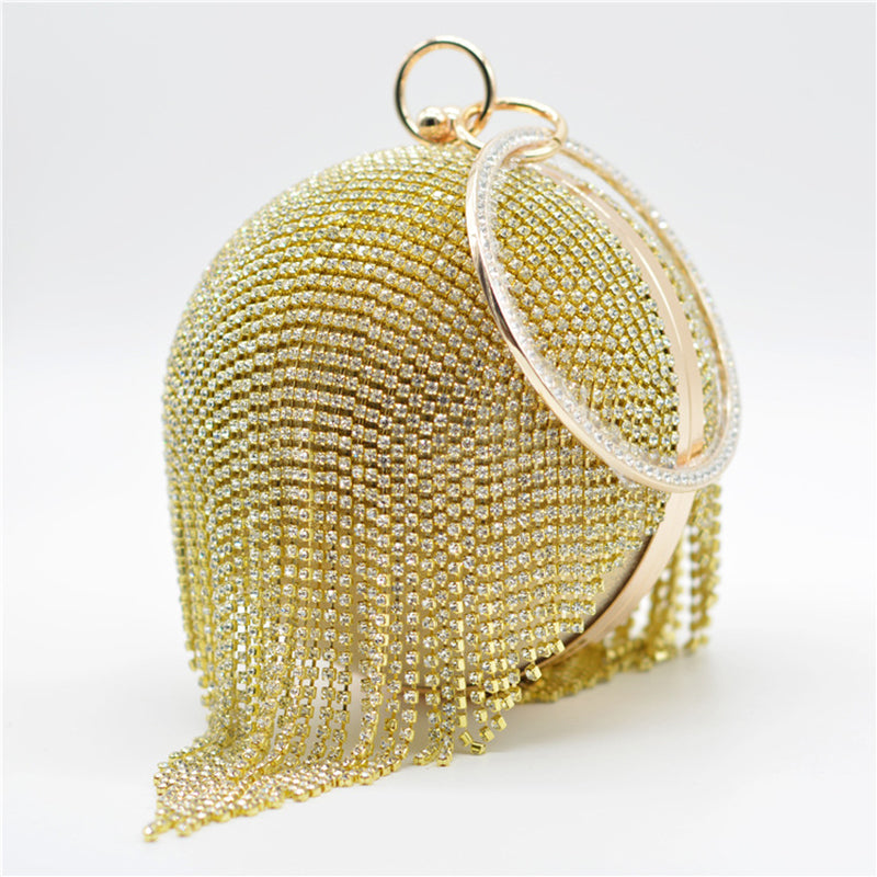 Fashionable Tassel Diamond Ball Evening Handbag