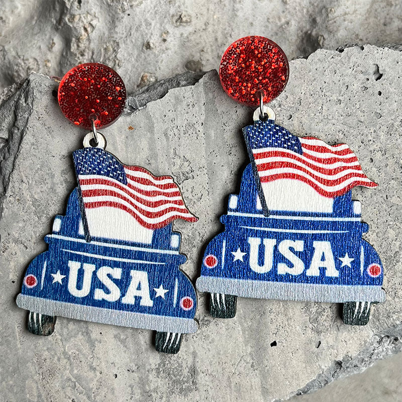 American Independence Day Flag Earrings