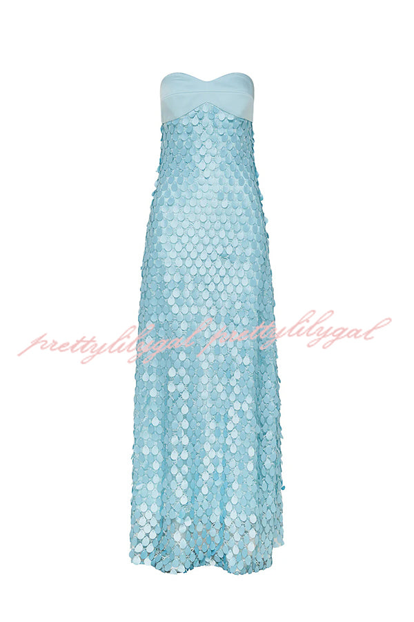 Fashionable Sequined Sexy Off-shoulder Backless Slim Maxi Dress