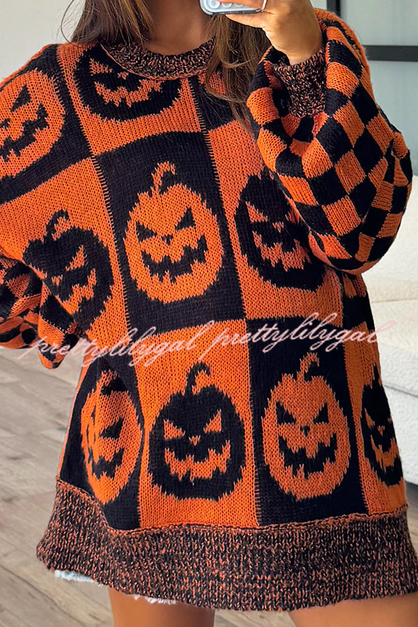 Halloween Casual Loose Crew Neck Sweater