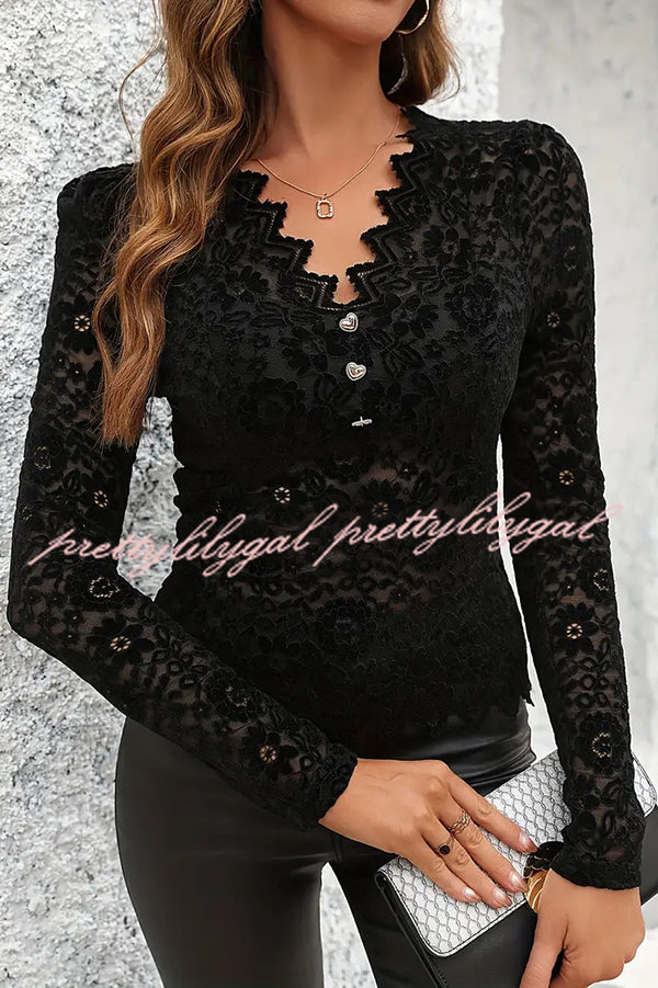 Solid Color Lace Sexy V-neck Bottoming Slim Fit Top