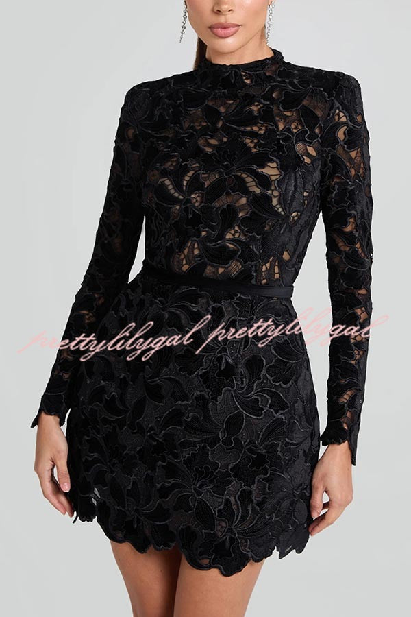 black long sleeve tulip dress Tulip Wrap Dress (Cupro) Black / M