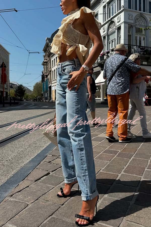 Versatile and Comfortable Denim High Rise Pocketed Straight Jeans