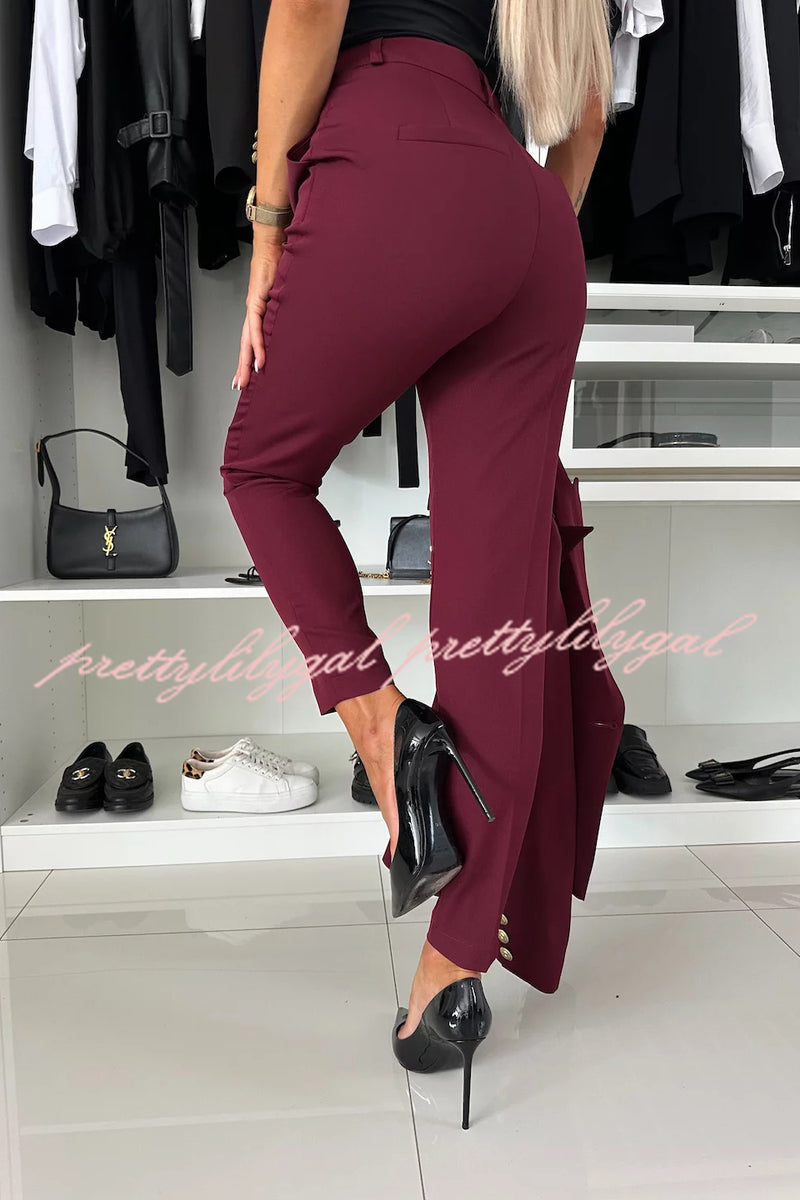 Feeling of Confidence High Rise Pocketed Tapered Pants