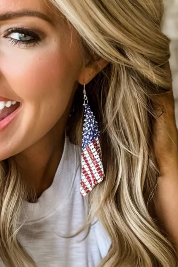 Independence Day American Flag Soft Metal Earrings