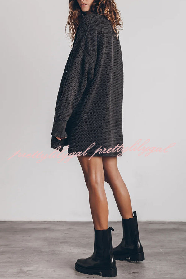 Cup of Cozy Knit Oversized Slit Side Sweater