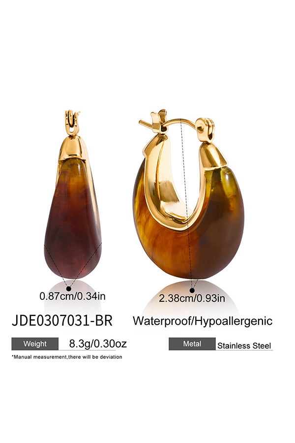 Stylish and Luxurious Titanium Steel Resin Earrings