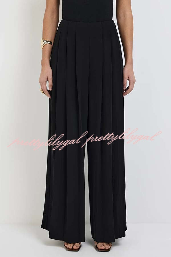 Show Exquisiteness High Rise Pleated Wide Leg Pants