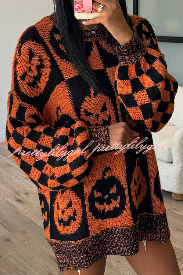 Halloween Casual Loose Crew Neck Sweater