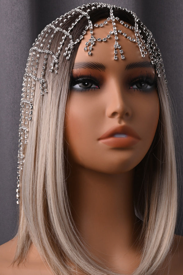 Fashionable Mesh Diamond Tassel Hair Accessory