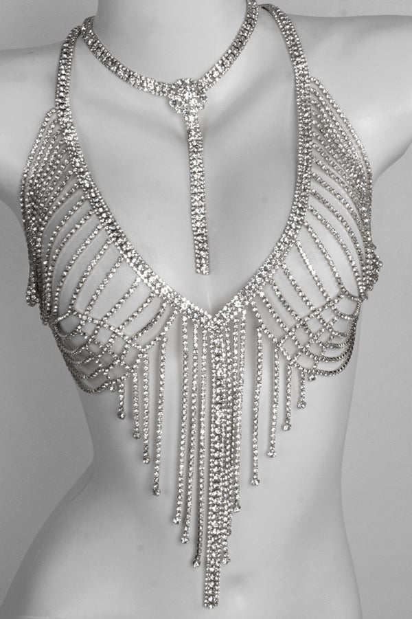 Sexy Backless Handmade Rhinestone Bra
