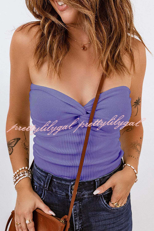 Sexy Tube Knit Ribbed Slim Backless Tank Top