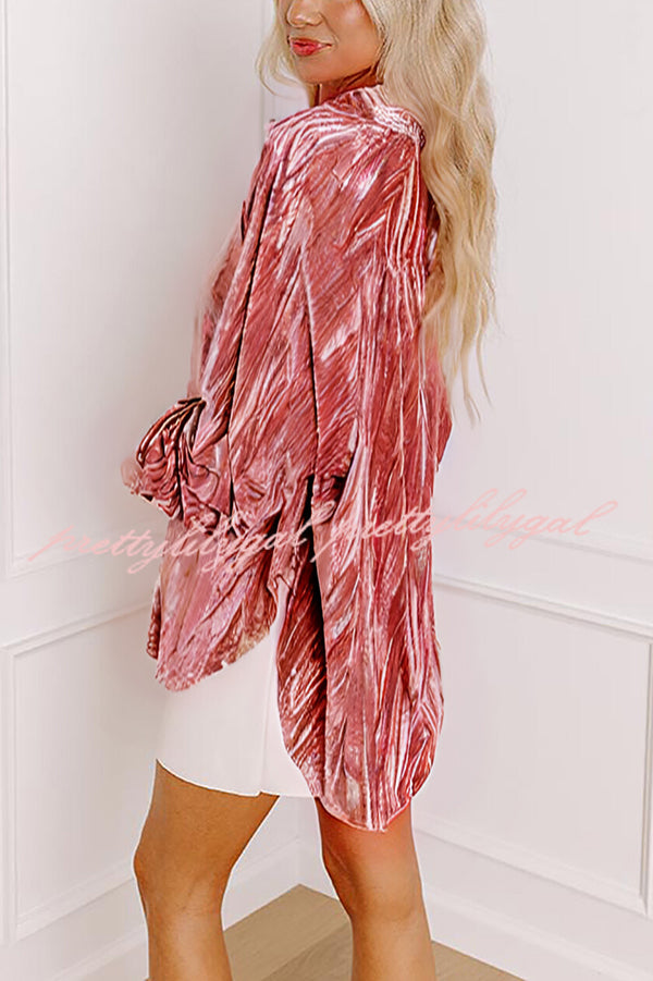 Solid Color Velvet Light-sensitive Drape Loose Shirt