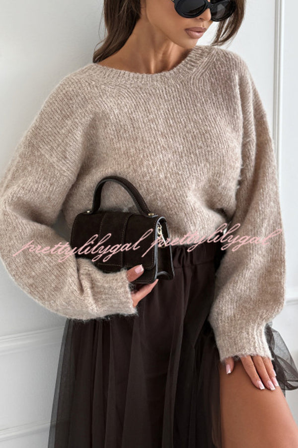 Gisella Knit Back Slit Leopard Print Bow Design Long Sleeve Relaxed Sweater