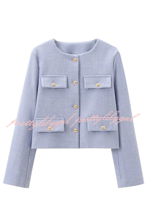 Stylish Buttoned Long Sleeve Casual Pocket Blazer