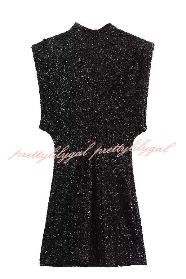 Adorable Sexy Vibes Sequin Wide Sleeve Mini Dress