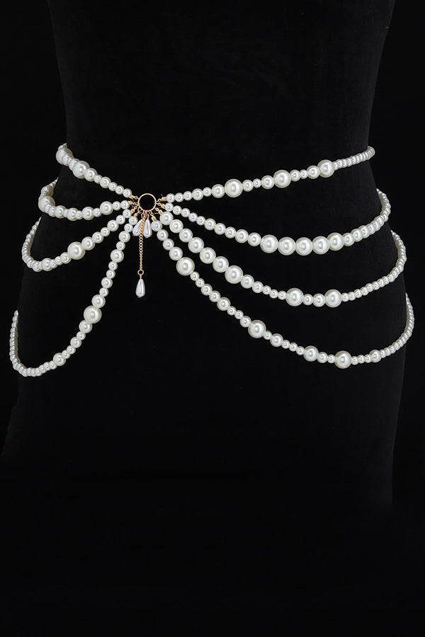 Fashionable Multi-layer Pearl Beaded Waist Necklace