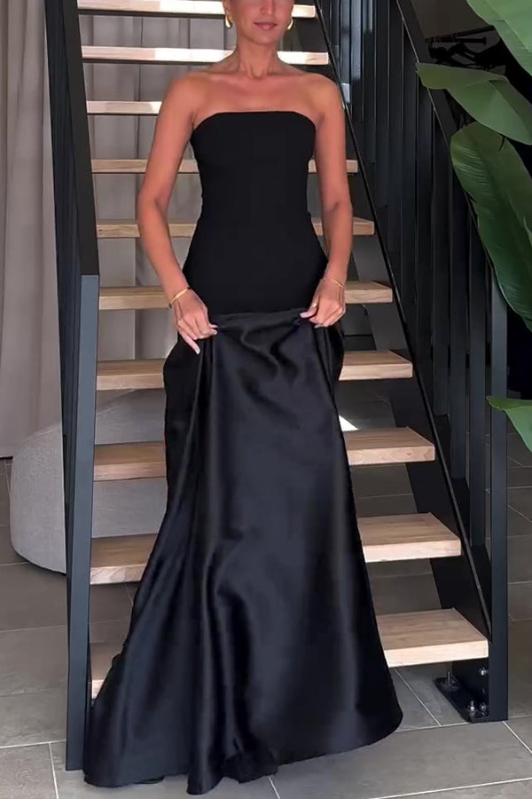 Solid Color Strapless Sleeveless Slim Fit Maxi Dress – prettylilygal