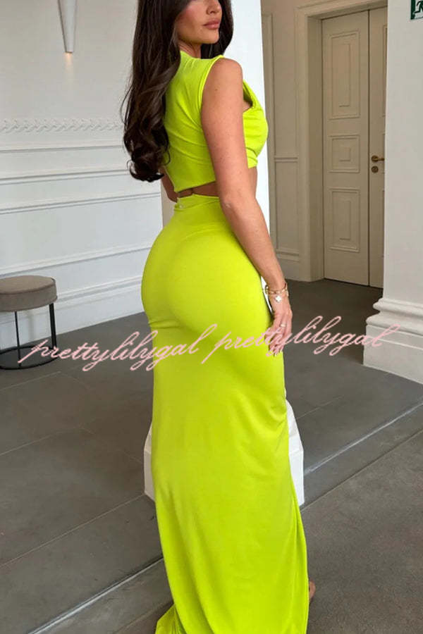 She’s A Winner Jersey Triple Loop Cutout Stretch Maxi Dress