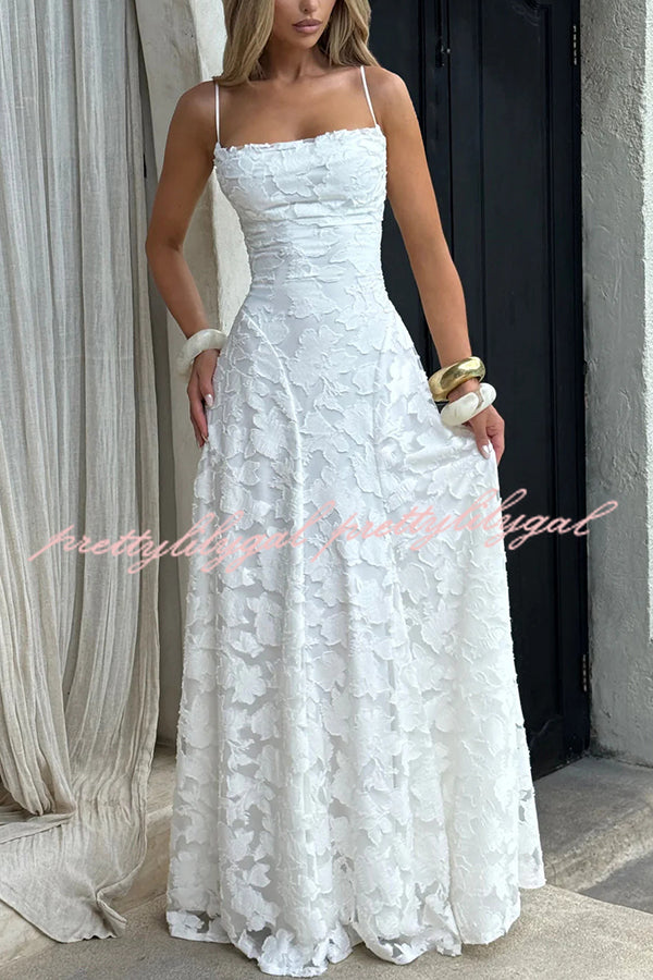 Francis Floral Burnout Jersey Fabric Cowl Neck Back Lace-up Maxi Dress