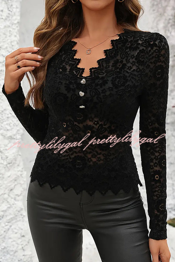 Solid Color Lace Sexy V-neck Bottoming Slim Fit Top