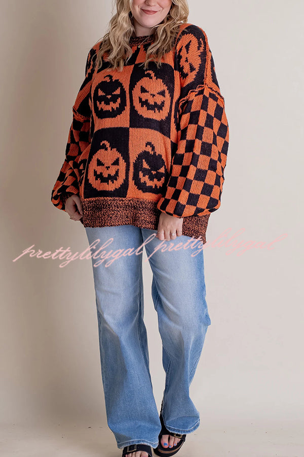 Halloween Casual Loose Crew Neck Sweater