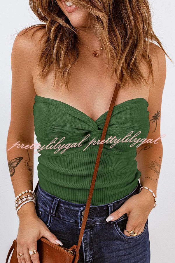 Sexy Tube Knit Ribbed Slim Backless Tank Top