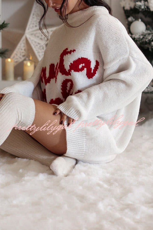 Santa Baby Loose-fitting Long-sleeved Mid-length Knit Sweater