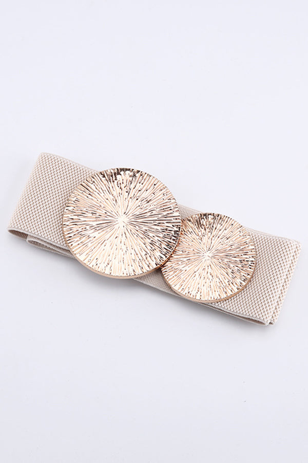 Fashionable Elastic Double Circle Decorative Wide Belt
