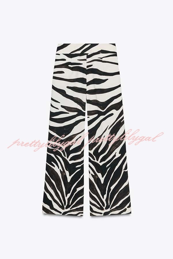 Breath of Freedom Animal Print High Rise Pocketed Wide Leg Pants
