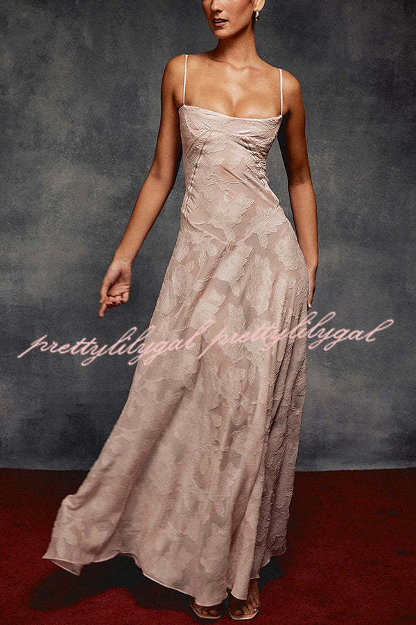 Fashion Sexy Suspenders See-through Holiday Slim Maxi Dress