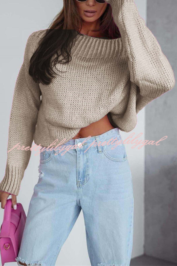 Solid Color Long-sleeved Round Neck Loose Knitted Sweater