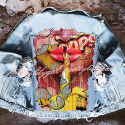 Halloween Print Long Sleeve Denim Jacket