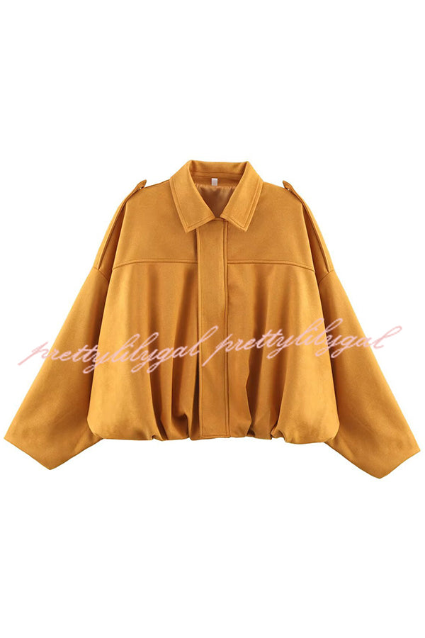 Fashion Lapel Long-sleeved Casual Bomber Jacket
