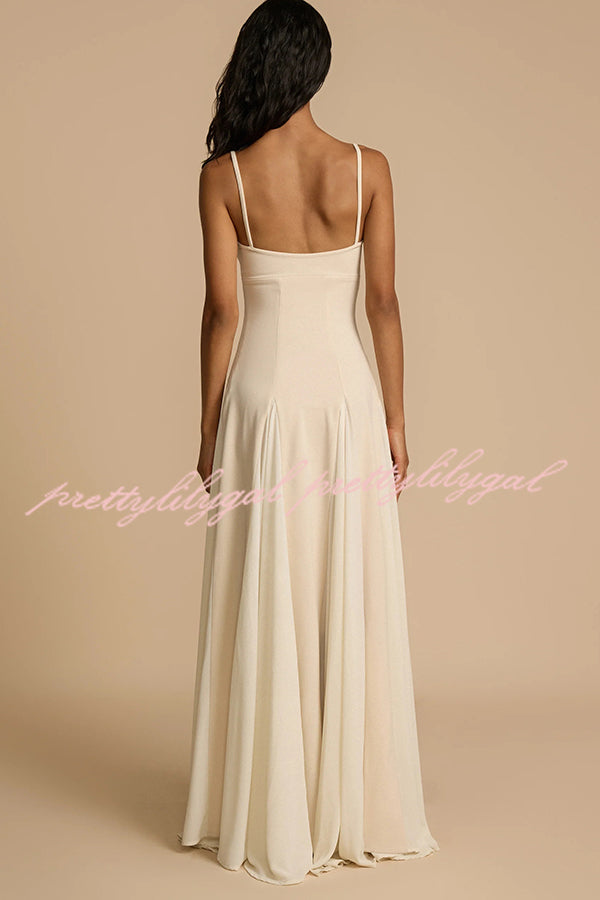 Timeless Elegance Panelled Tulle A-line Slip Maxi Dress