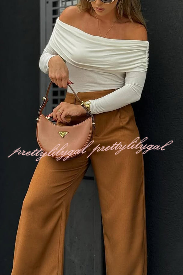 Solid Color Casual Pocket Loose Wide-leg Pants