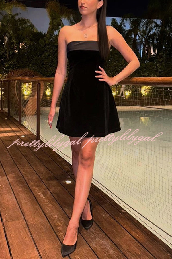 Fashionable and Sexy Strapless Backless Mini Dress