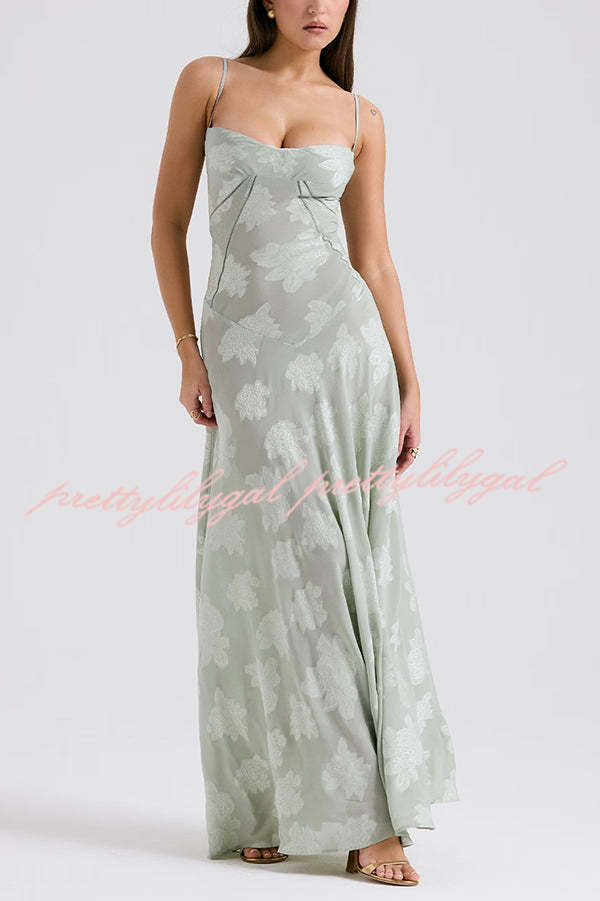 Fashion Sexy Suspenders See-through Holiday Slim Maxi Dress