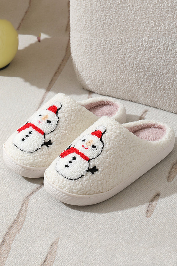 Christmas Cartoon Pattern Warm Cotton Slippers