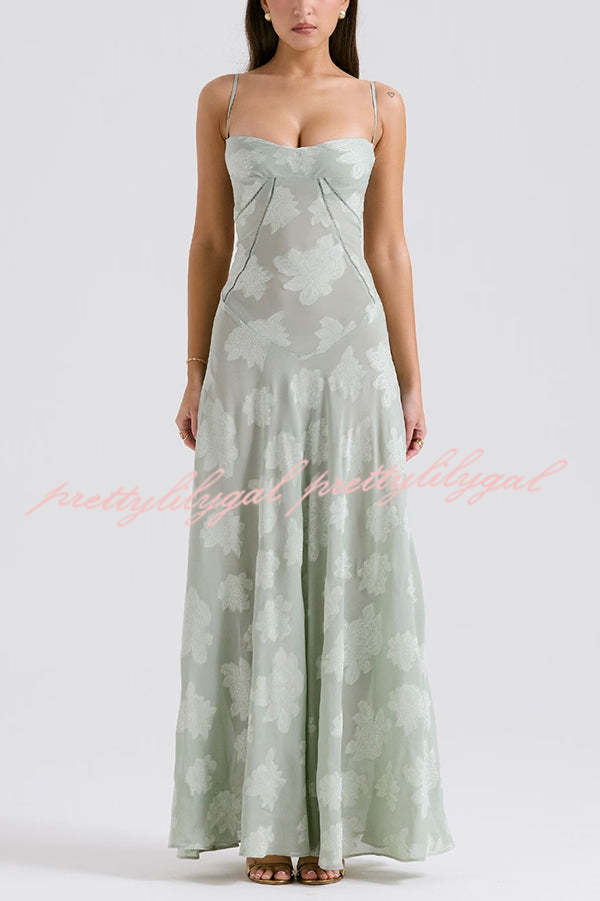 Fashion Sexy Suspenders See-through Holiday Slim Maxi Dress