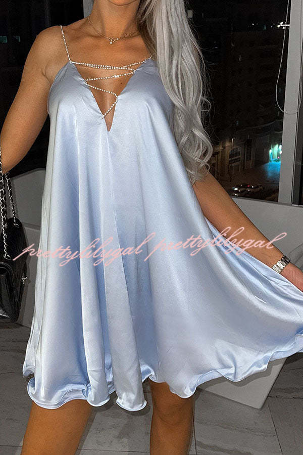 Stunning Shiny Chain Party Mini Dress