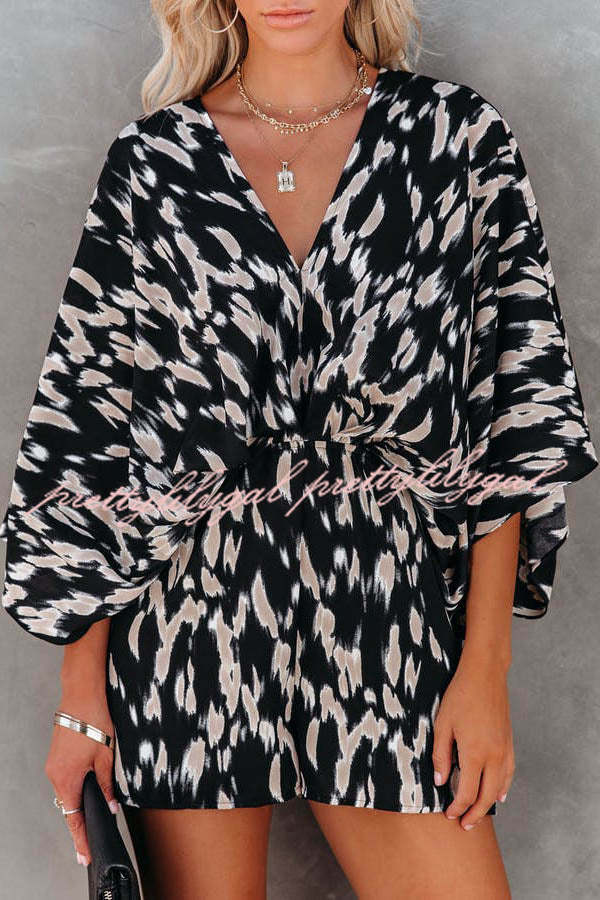 On The Lookout Linden Printed Kimono Romper