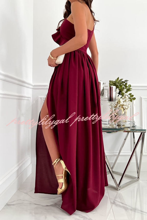 Darling Muse Ruffle One Shoulder Maxi Dress