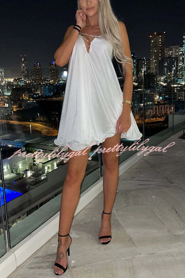 Stunning Shiny Chain Party Mini Dress