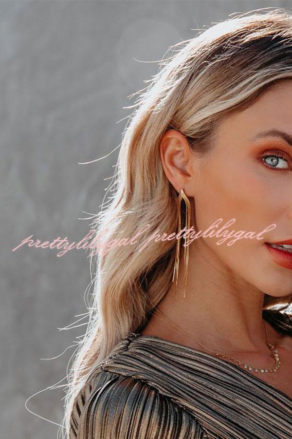 Long snake chain tassel earrings