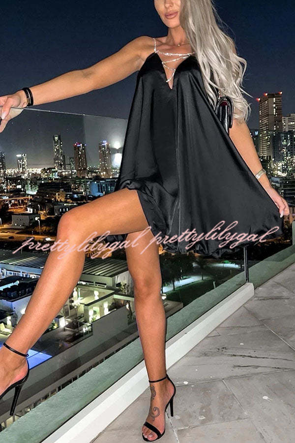 Stunning Shiny Chain Party Mini Dress