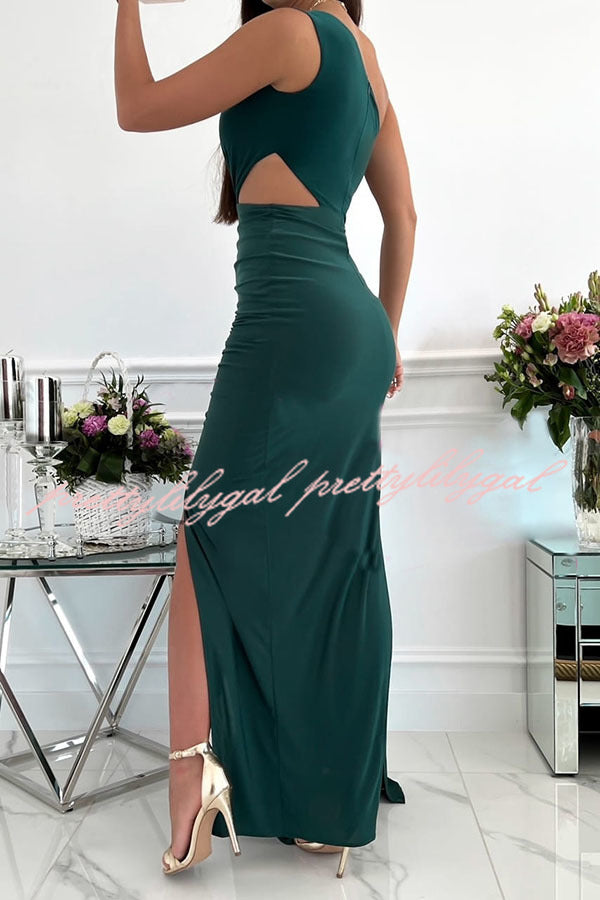 Romantically Inclined One Shoulder Maxi Dress