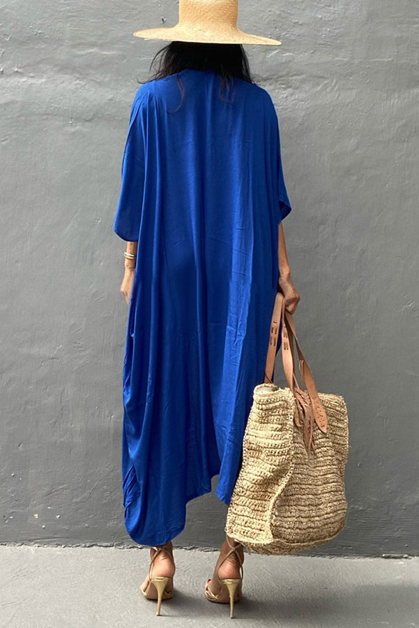 Summertime In Venice Solid Color Kimono Beach Cover-up