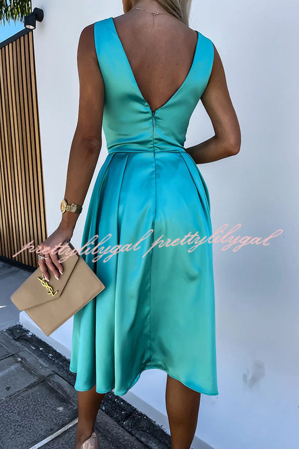 Hold You In My Memory Satin Midi Dress